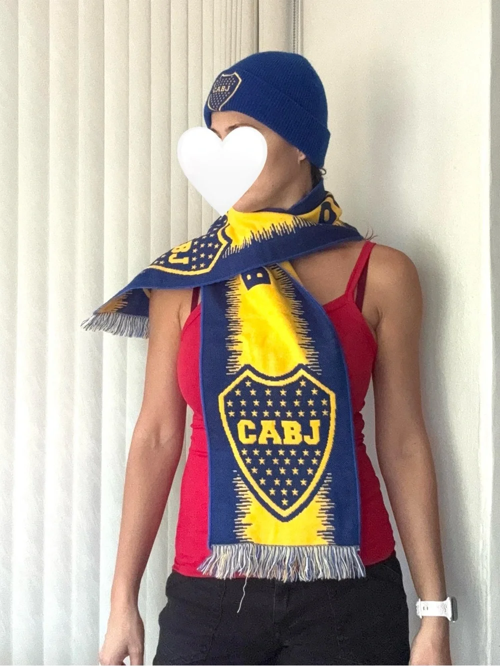 Boca Juniors Soccer Winter Hat & Scarf Set – Excellent Condition